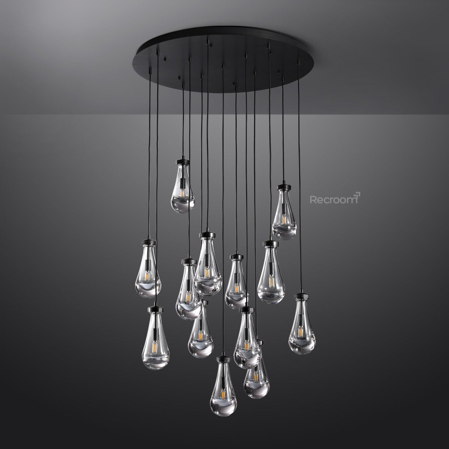 Raindrop Round Chandelier 36"