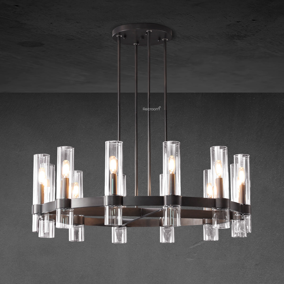 Manory Glass Round Chandelier 36"