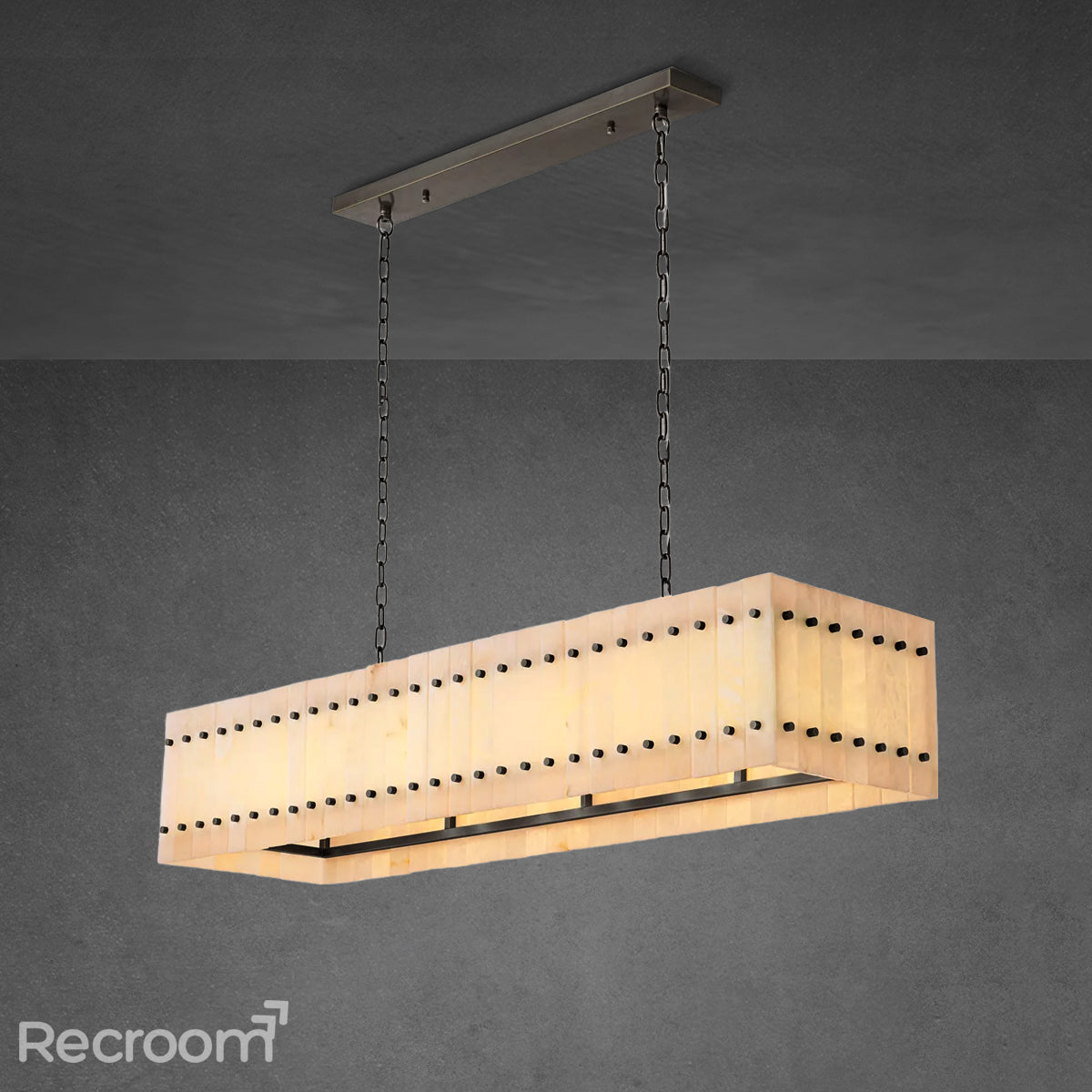 San Marconer Alabaster Linear Chandelier 54''