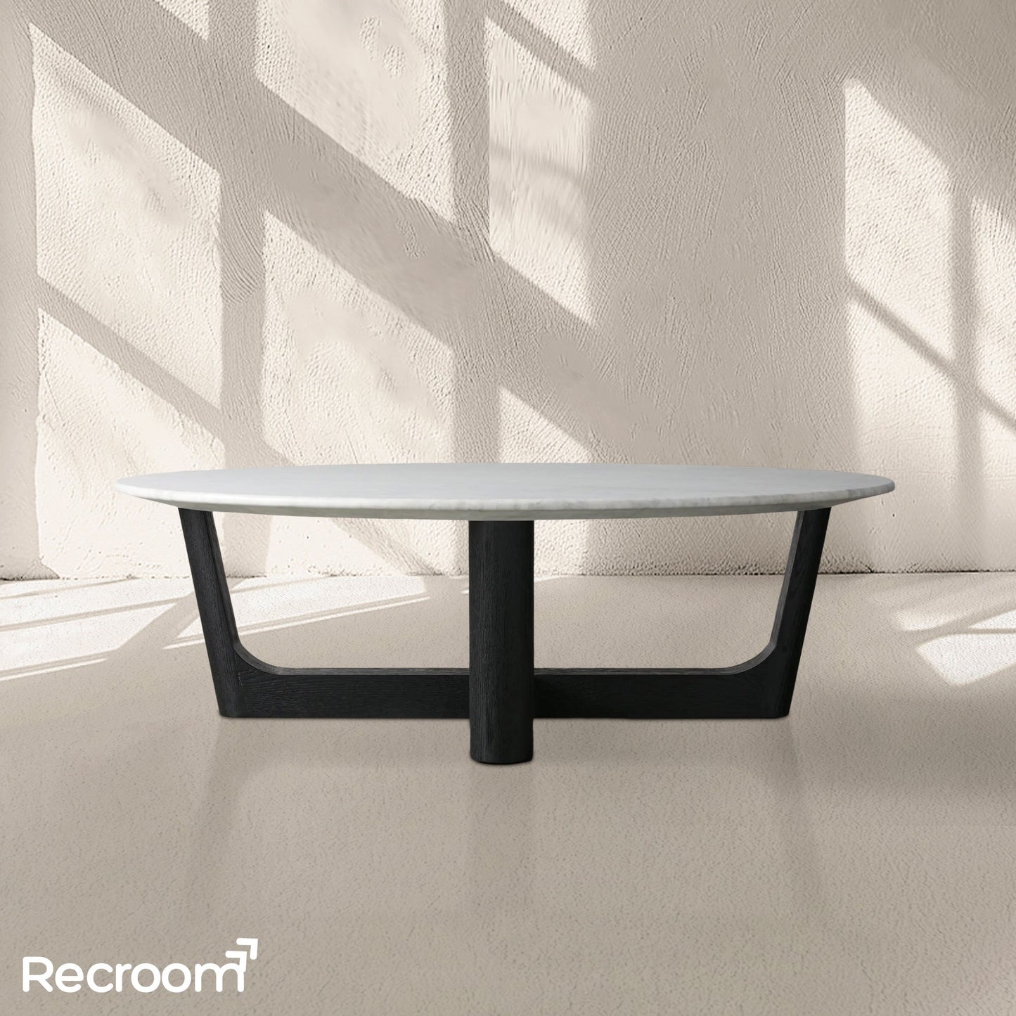 San Germani Round Stone Coffee Table with Rennes Base