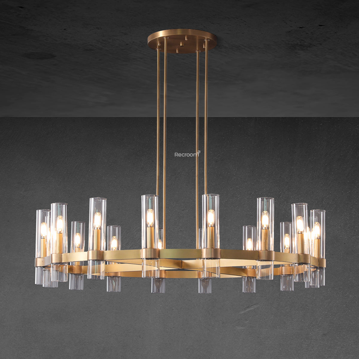 Manory Glass Round Chandelier 48"