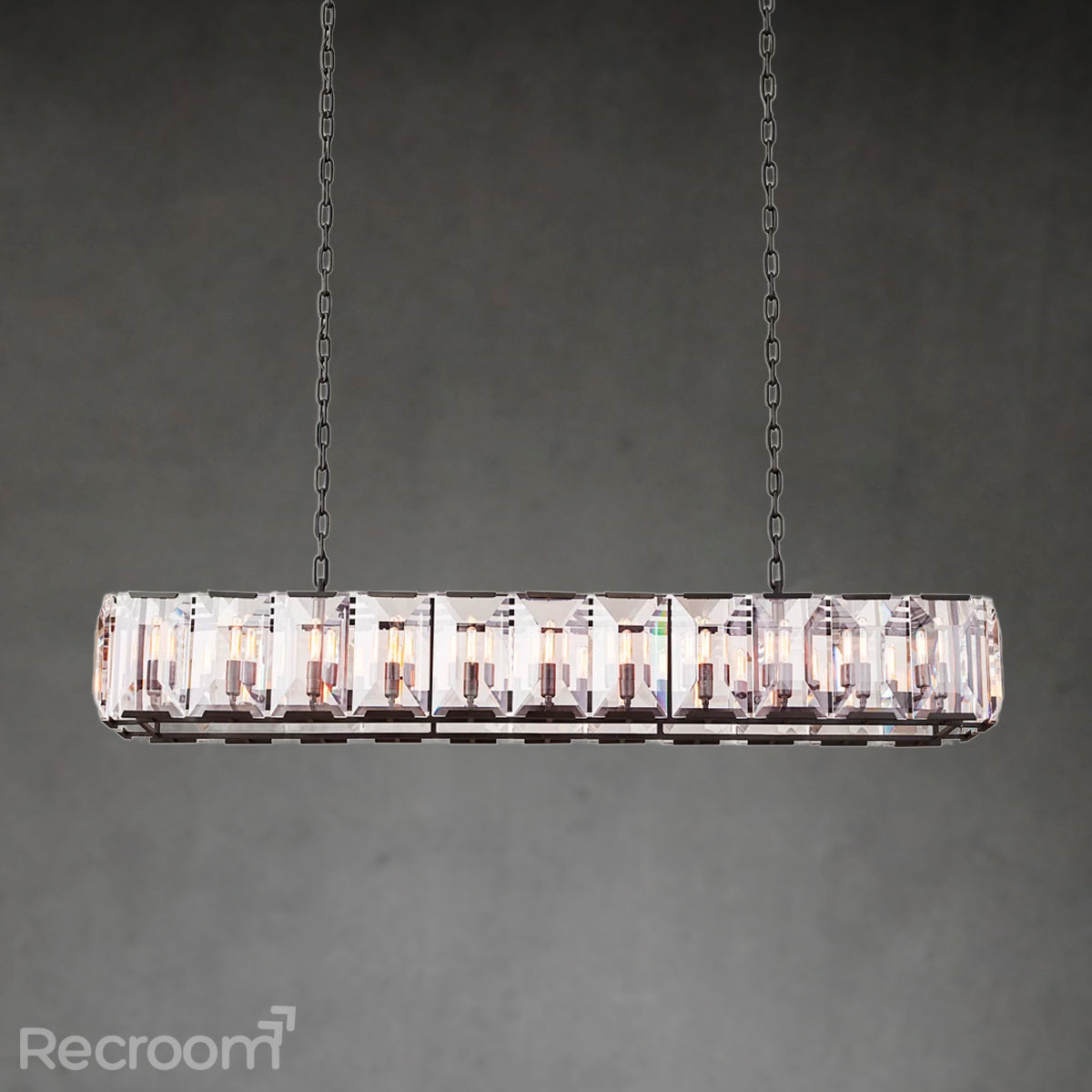 Harllow Multi Crystal Rectangular Chandelier 42“ 54” 62“ 74”