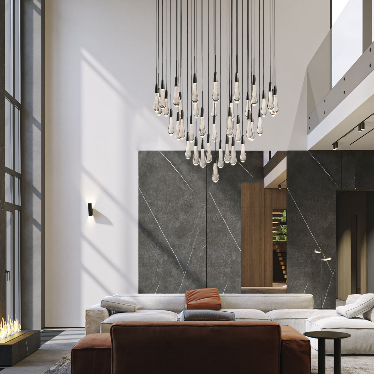 Solitaire Crystal Round Chandelier 17" 24" 36" 40'' 48'' 58"D