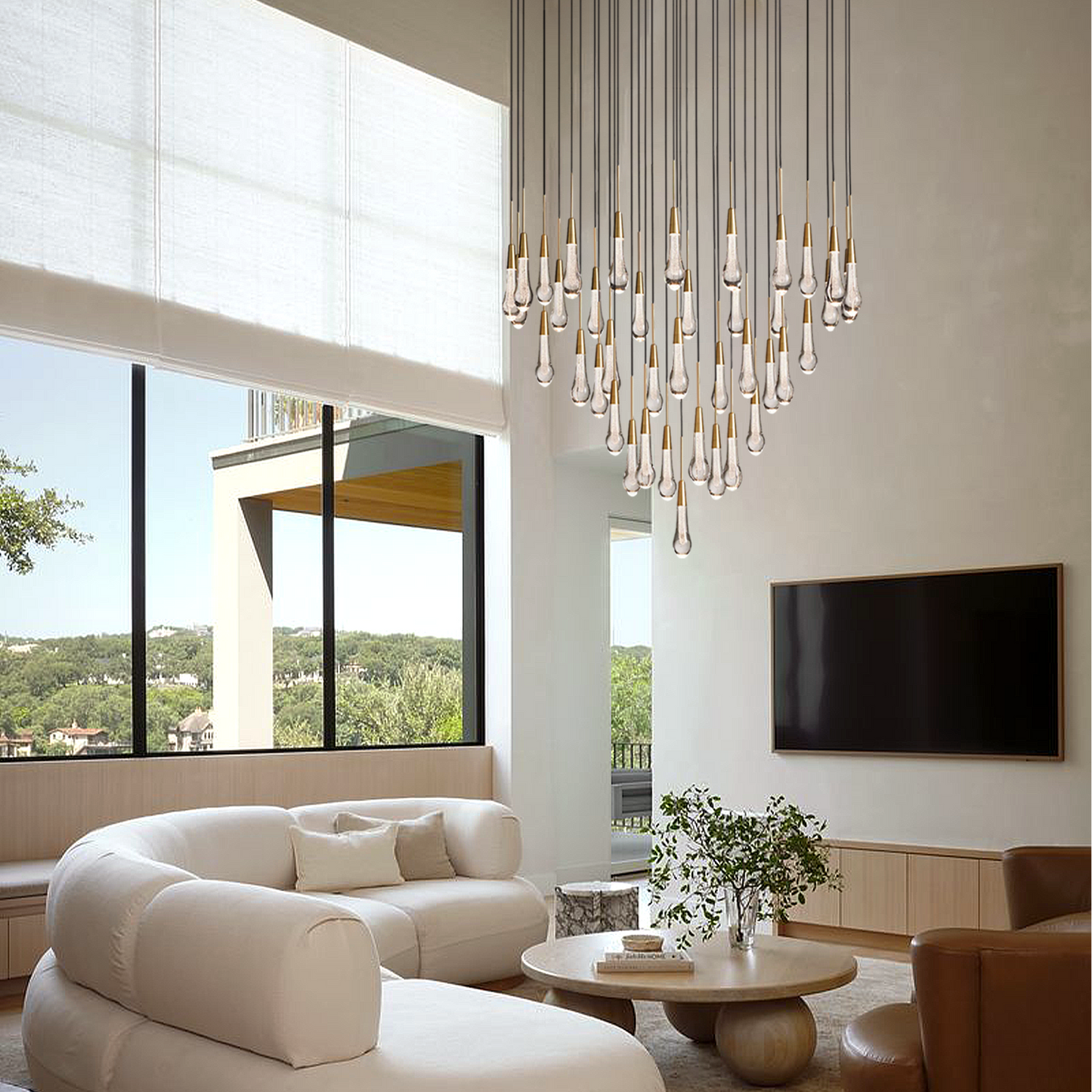 Solitaire Crystal Round Chandelier 17" 24" 36" 40'' 48'' 58"D