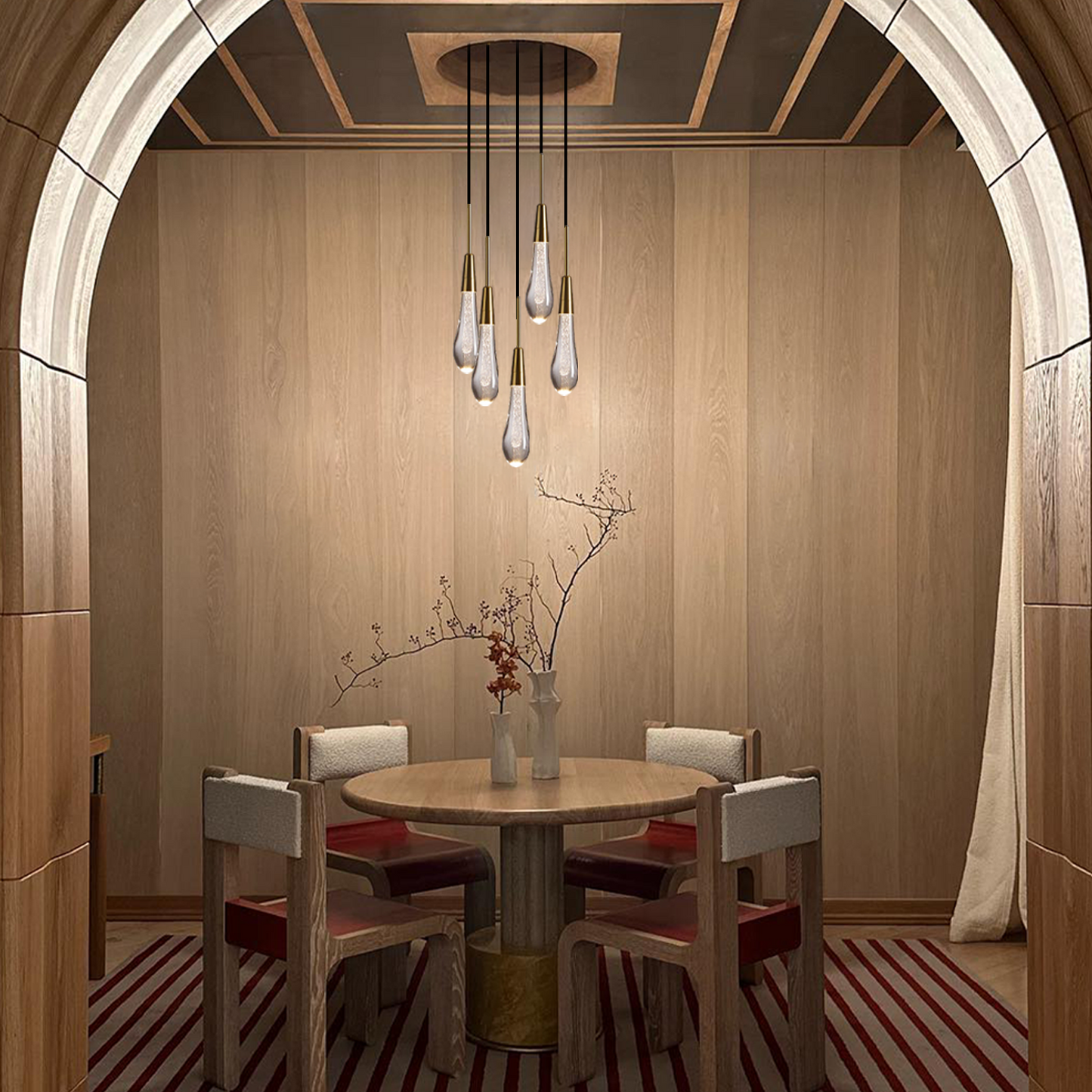 Solitaire Cluster Crystal Pendant 3 Light 5 Light 7Light