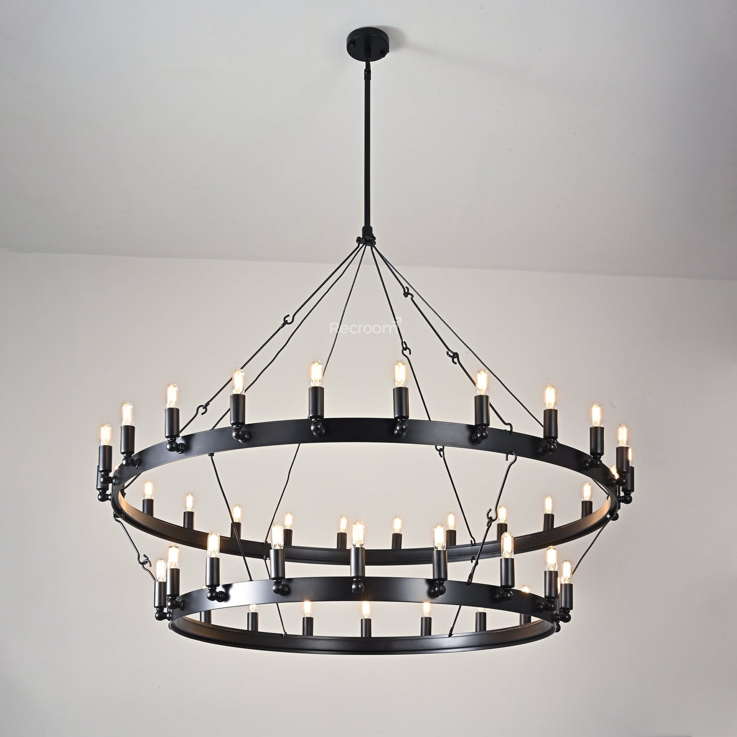 Caminon Vintage Filament Two-Tier Chandelier 50"