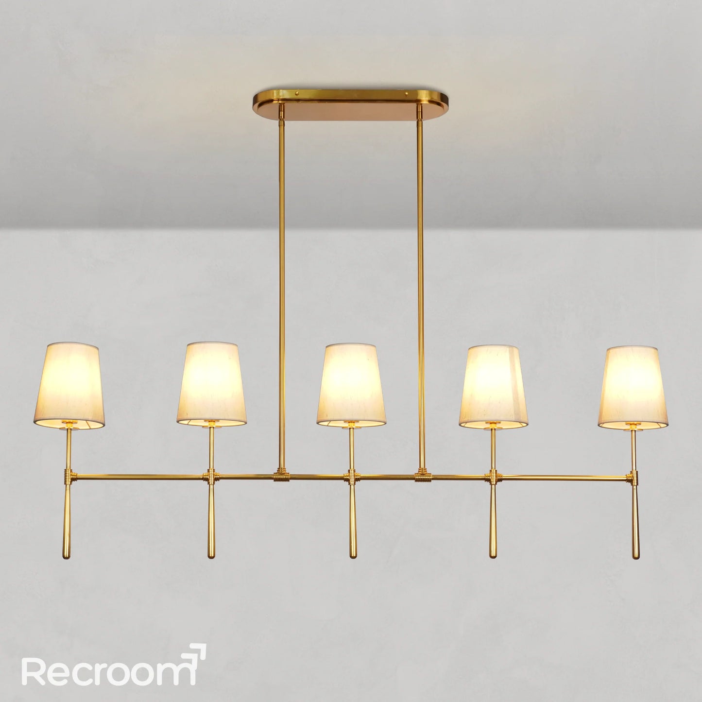 Art Fabric Lamp Shade Rhodes Linear Chandelier