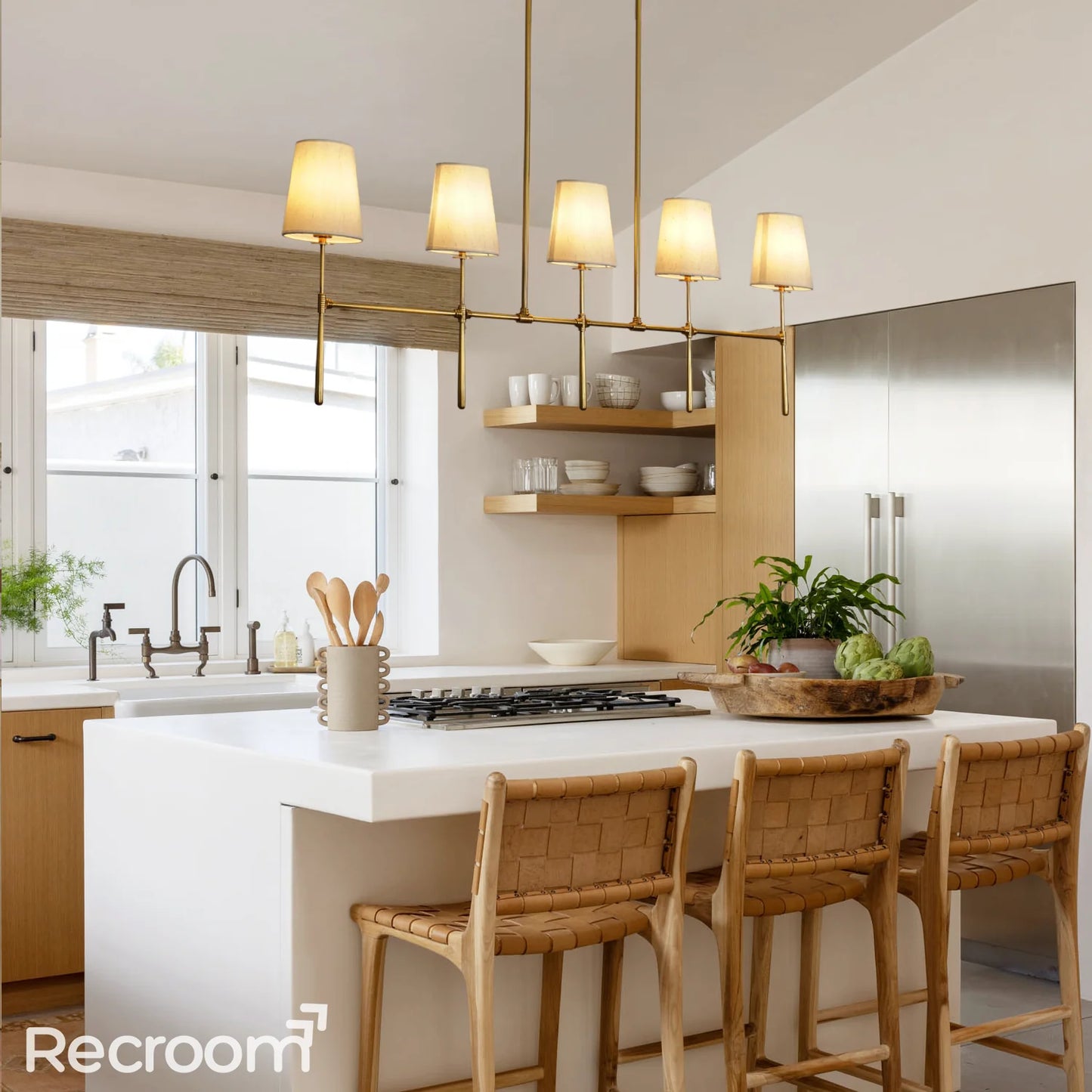 Art Fabric Lamp Shade Rhodes Linear Chandelier