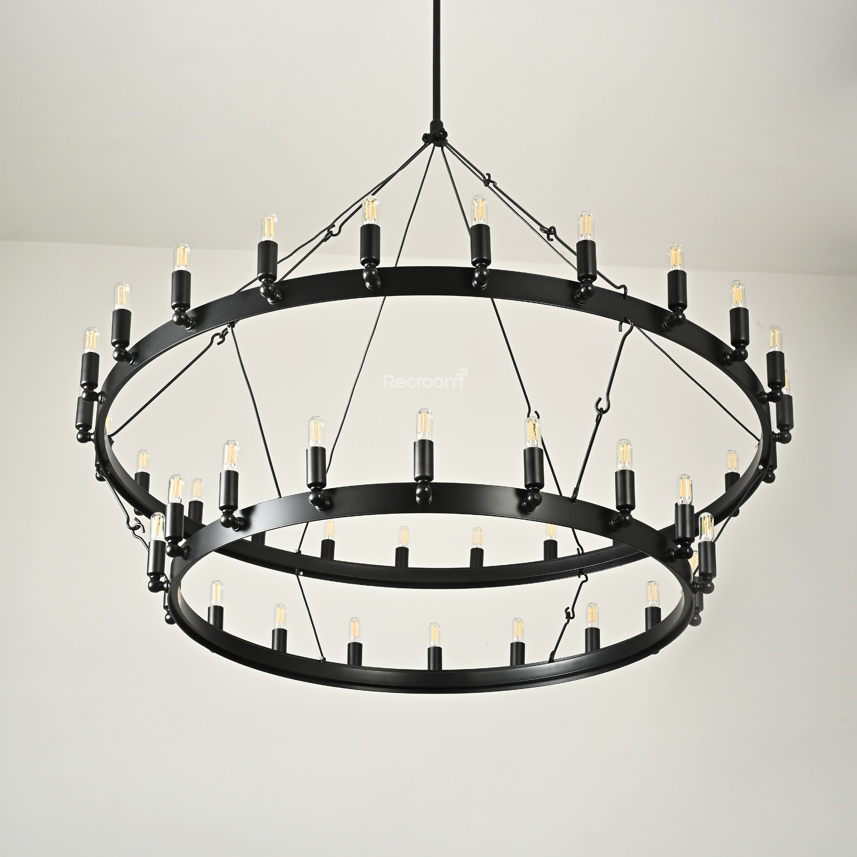 Caminon Vintage Filament Two-Tier Chandelier 50"