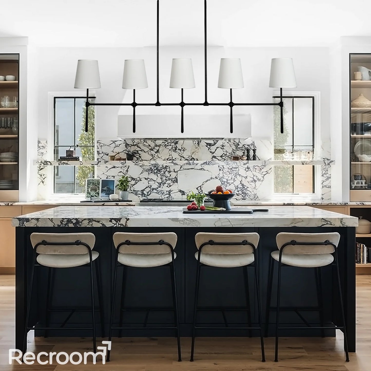 Art Fabric Lamp Shade Rhodes Linear Chandelier