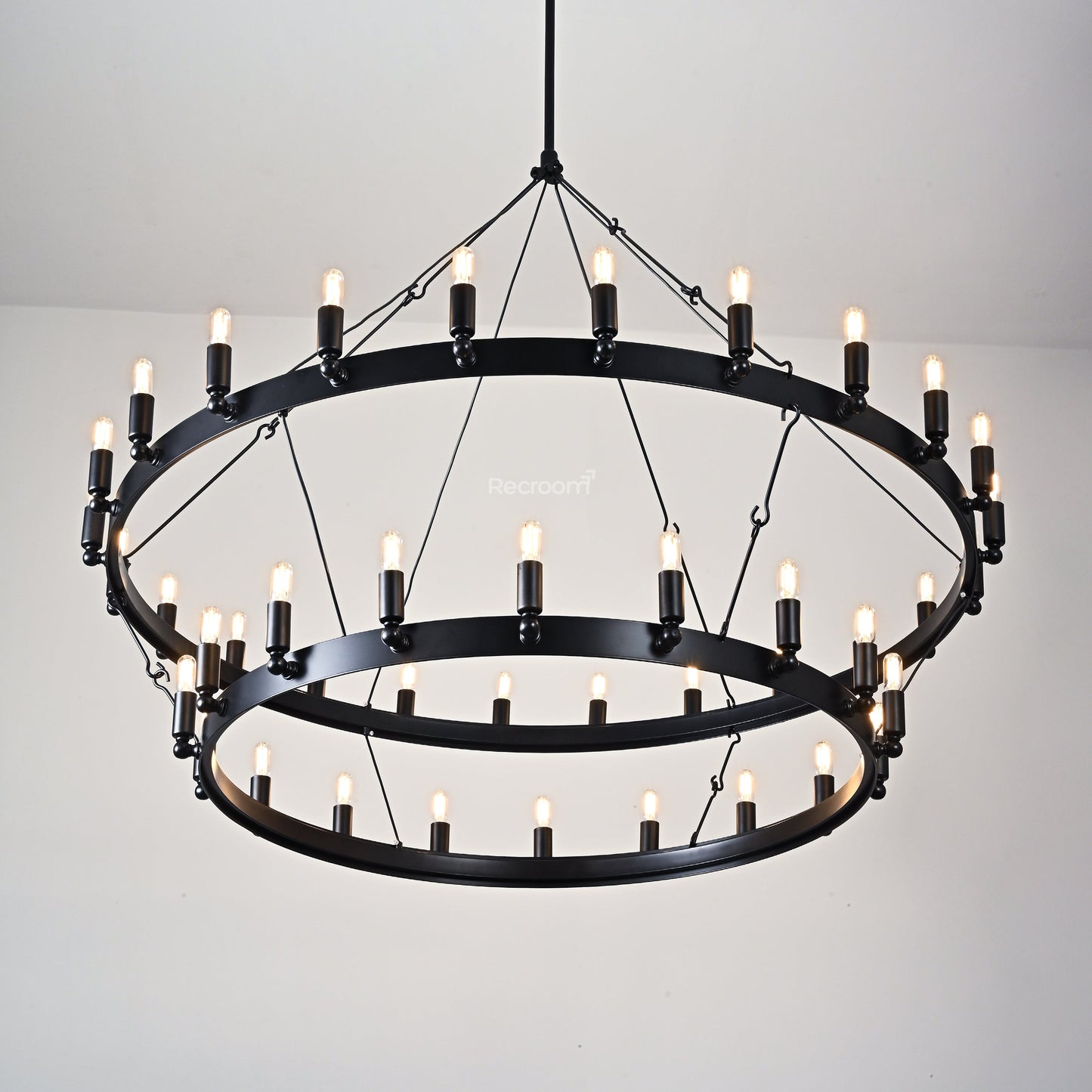 Caminon Vintage Filament Two-Tier Chandelier 50"