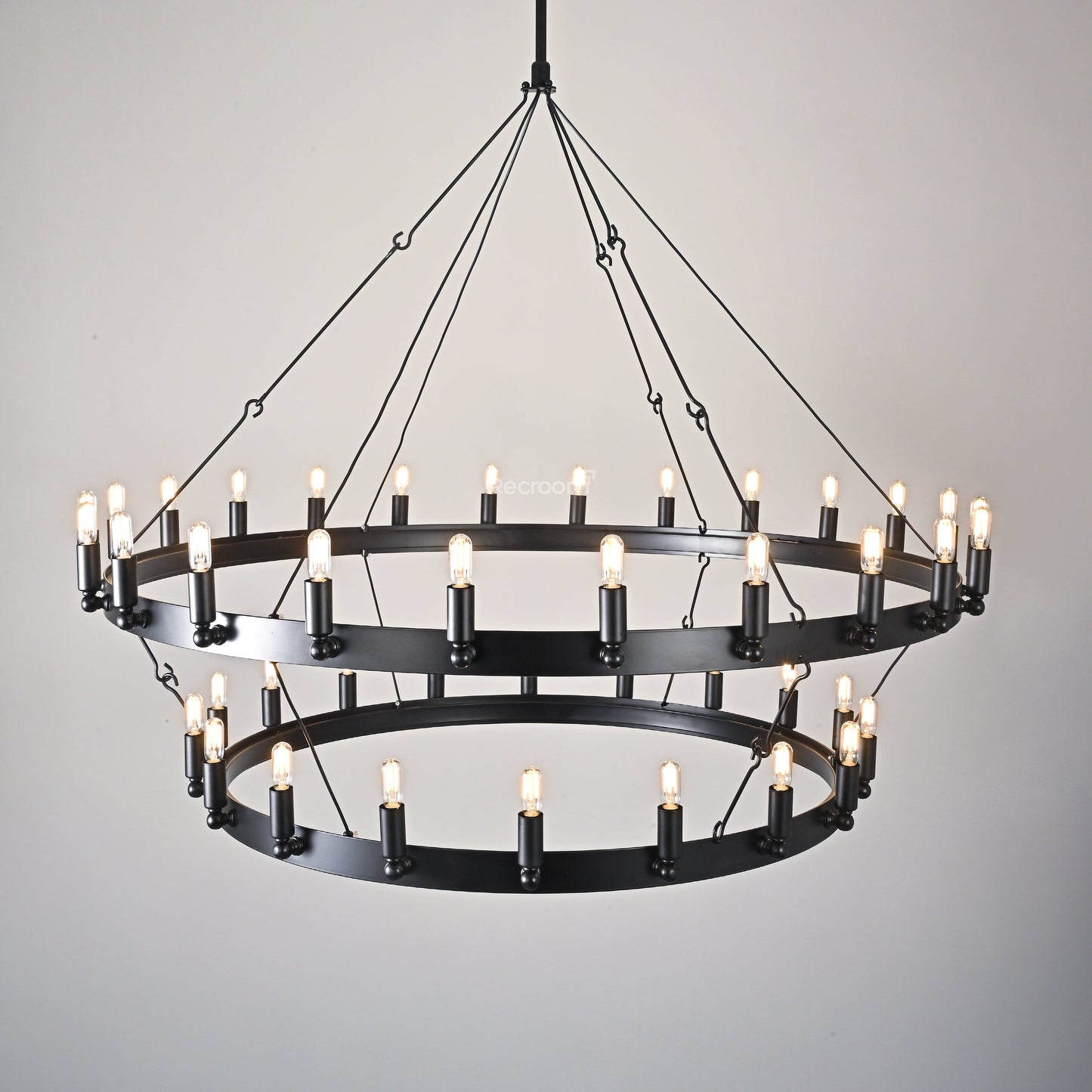 Caminon Vintage Filament Two-Tier Chandelier 50"