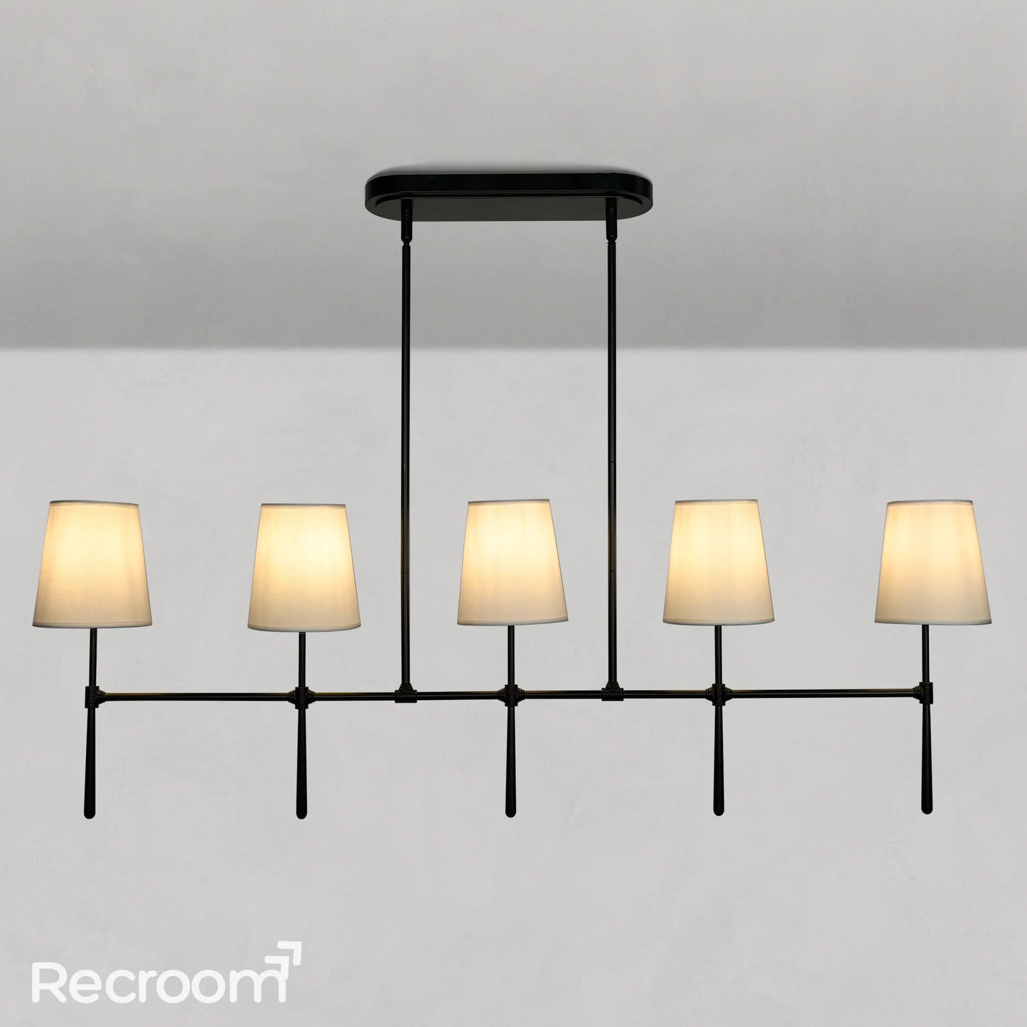 Art Fabric Lamp Shade Rhodes Linear Chandelier