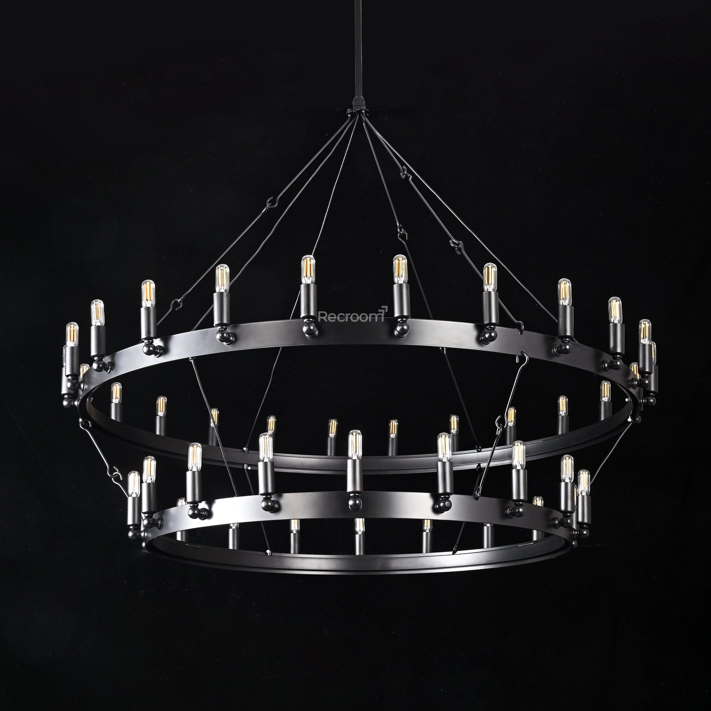 Caminon Vintage Filament Two-Tier Chandelier 50"
