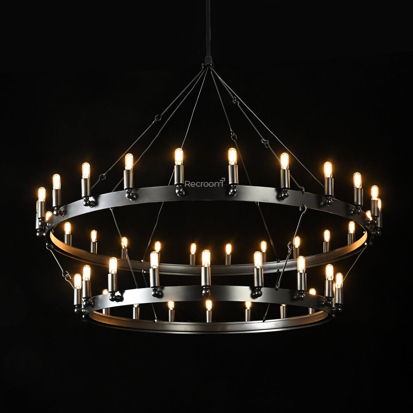 Caminon Vintage Filament Two-Tier Chandelier 50"