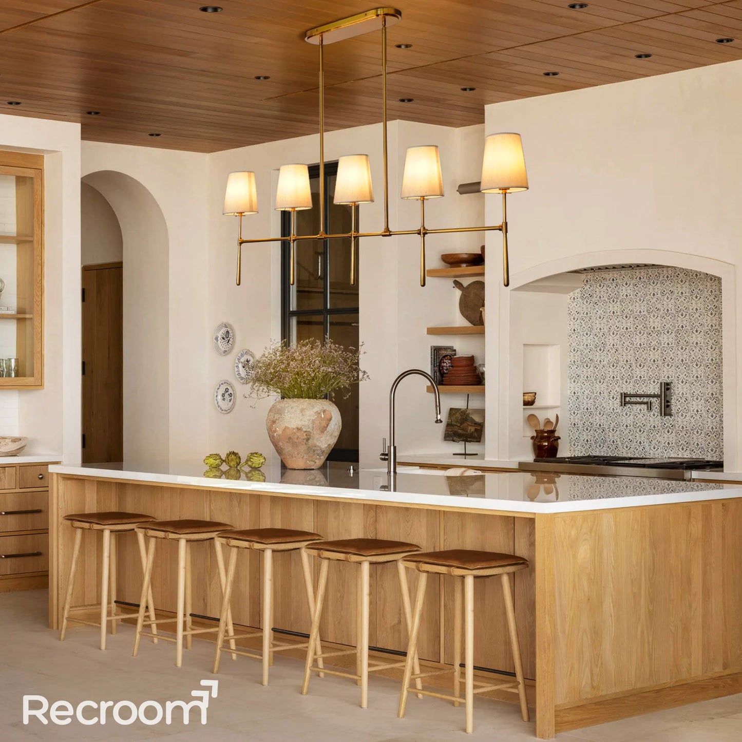 Art Fabric Lamp Shade Rhodes Linear Chandelier