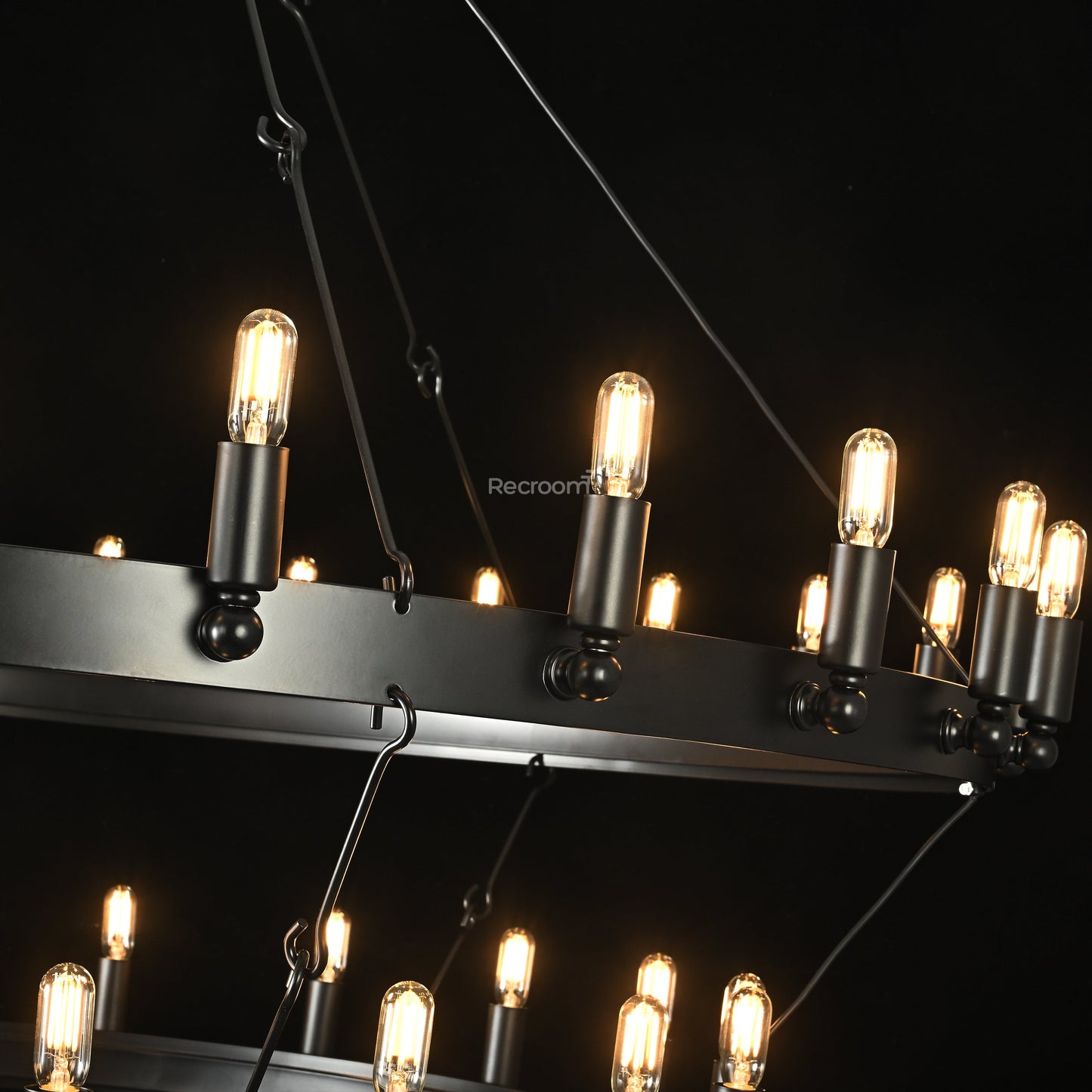 Caminon Vintage Filament Two-Tier Chandelier 50"