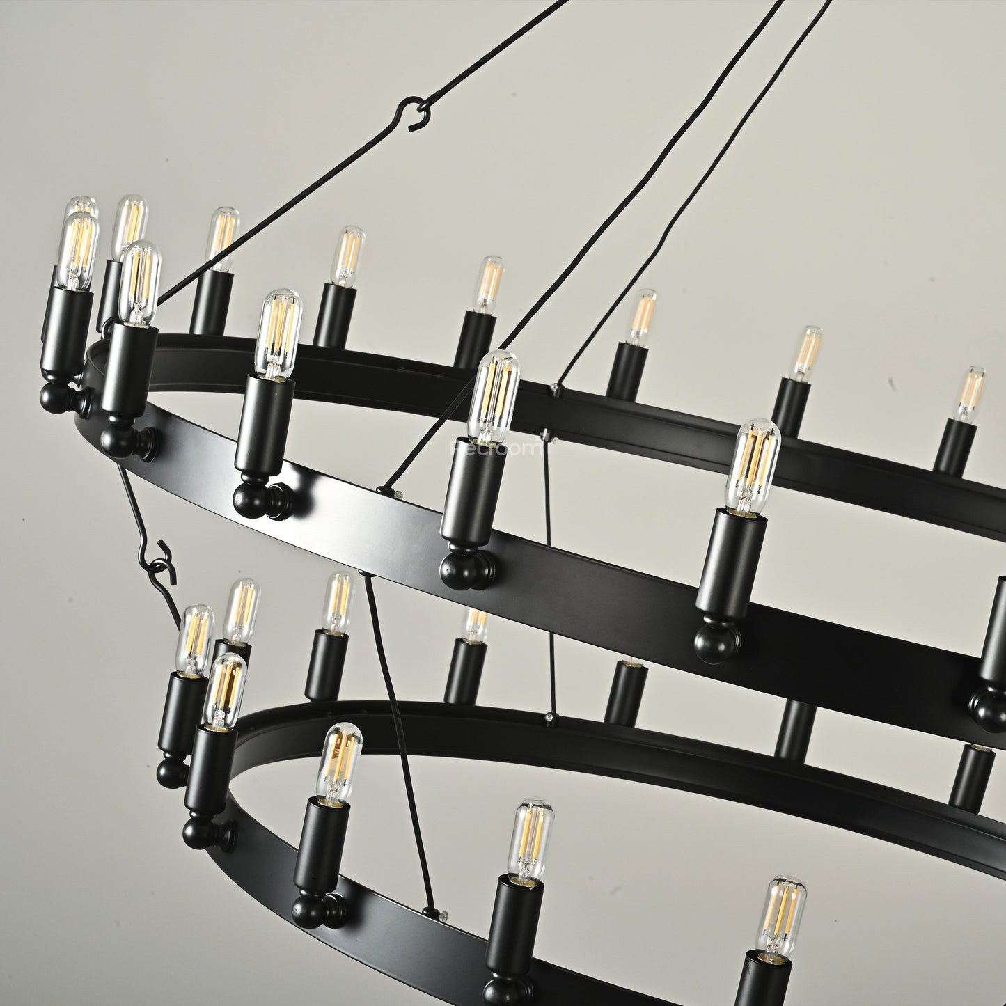 Caminon Vintage Filament Two-Tier Chandelier 50"