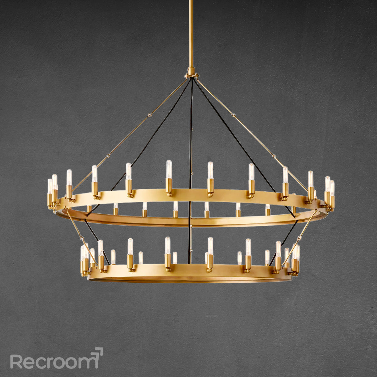 Caminon Vintage Filament Two-Tier Chandelier 50"