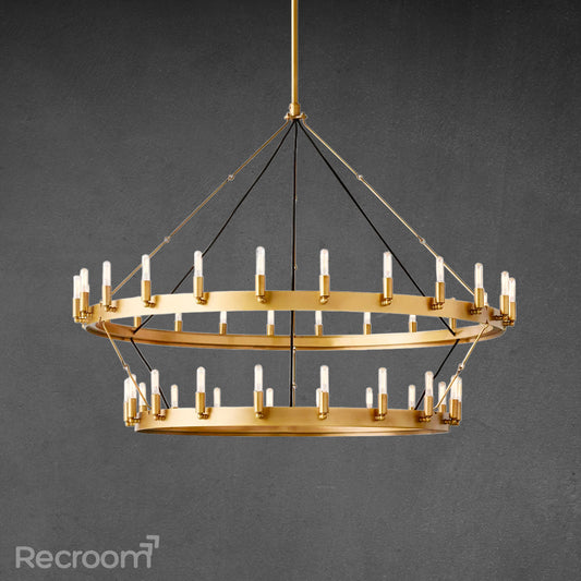 Caminon Vintage Filament Two-Tier Chandelier 50"
