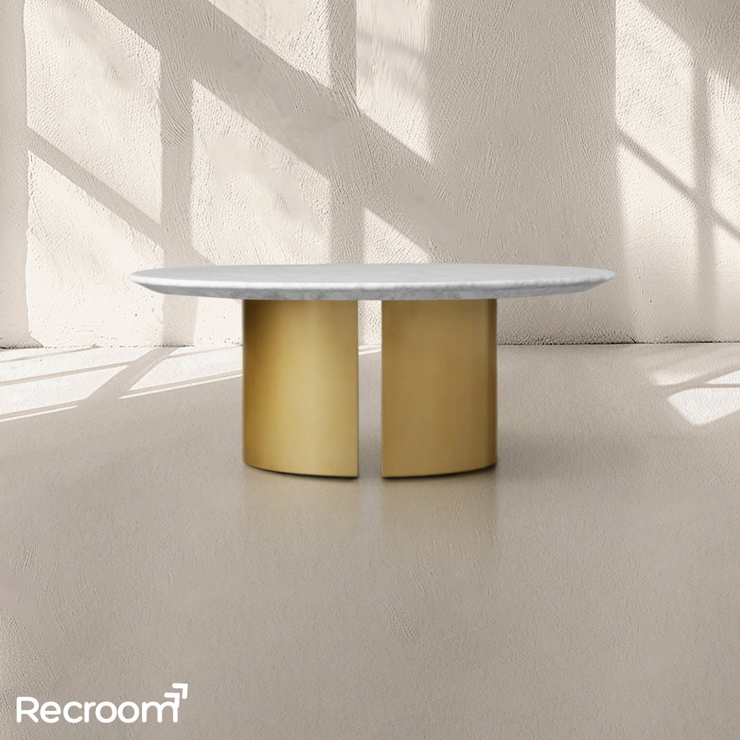 San Germani Round Coffee Table with Metal Dauphine Base