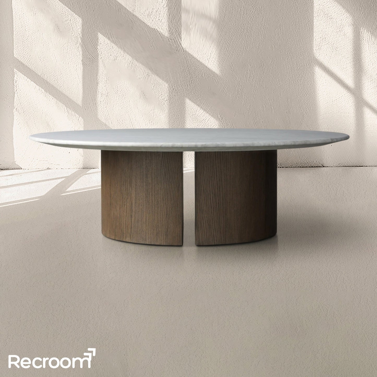San Germani Round Stone Coffee Table with Dauphine Base