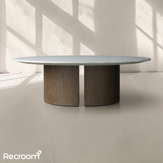 San Germani Round Stone Coffee Table with Dauphine Base