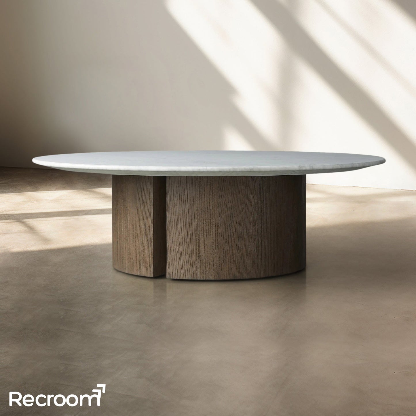 San Germani Round Stone Coffee Table with Dauphine Base