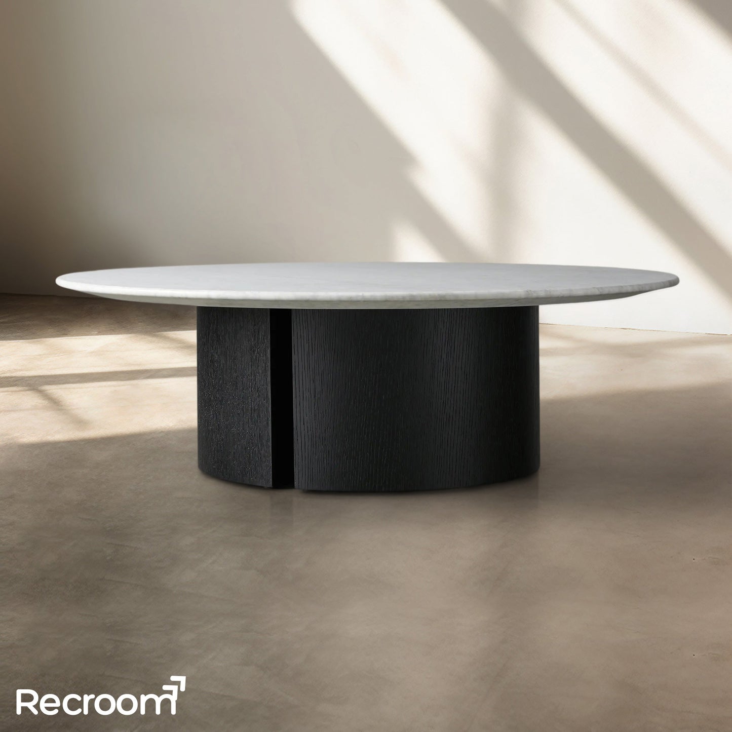 San Germani Round Stone Coffee Table with Dauphine Base