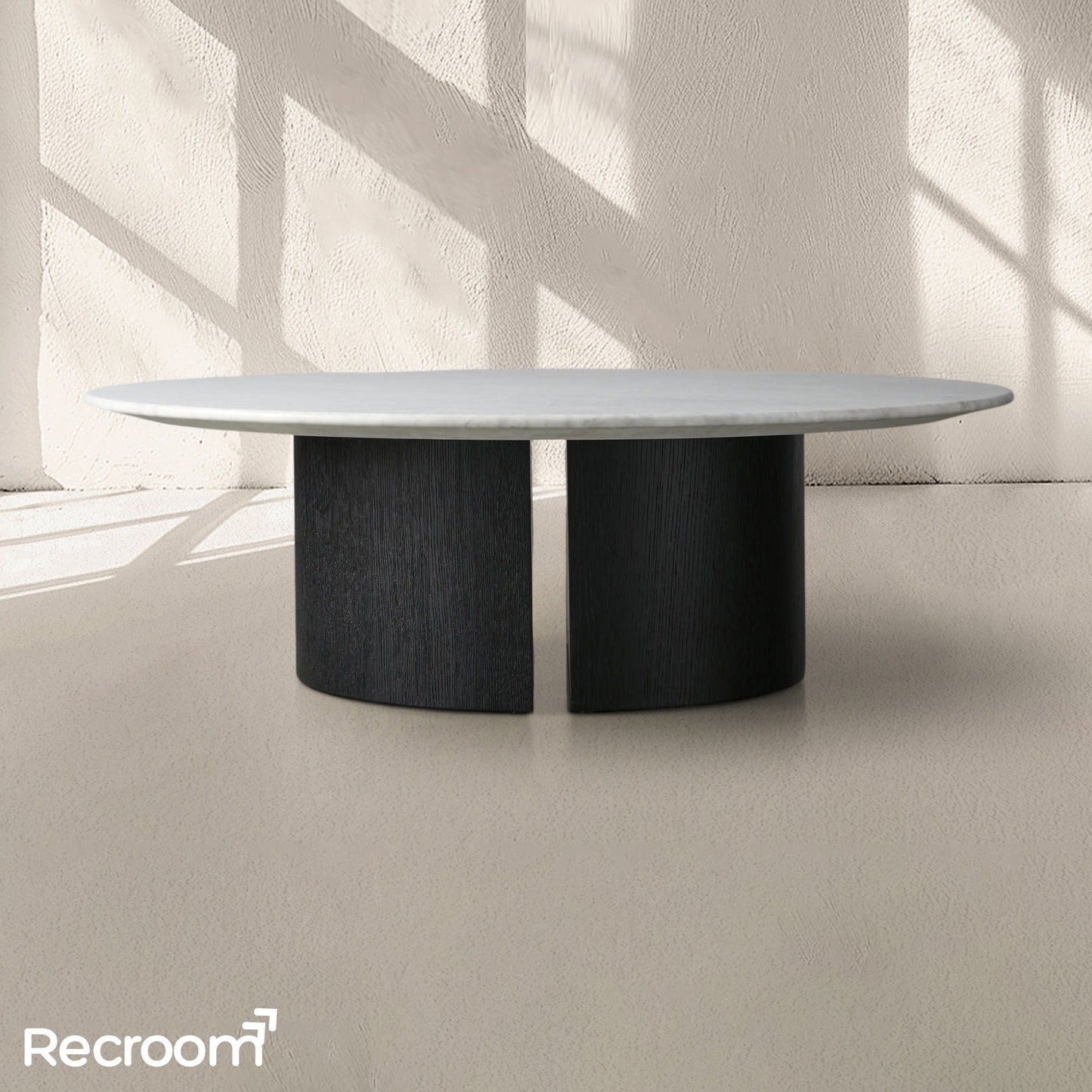 San Germani Round Stone Coffee Table with Dauphine Base