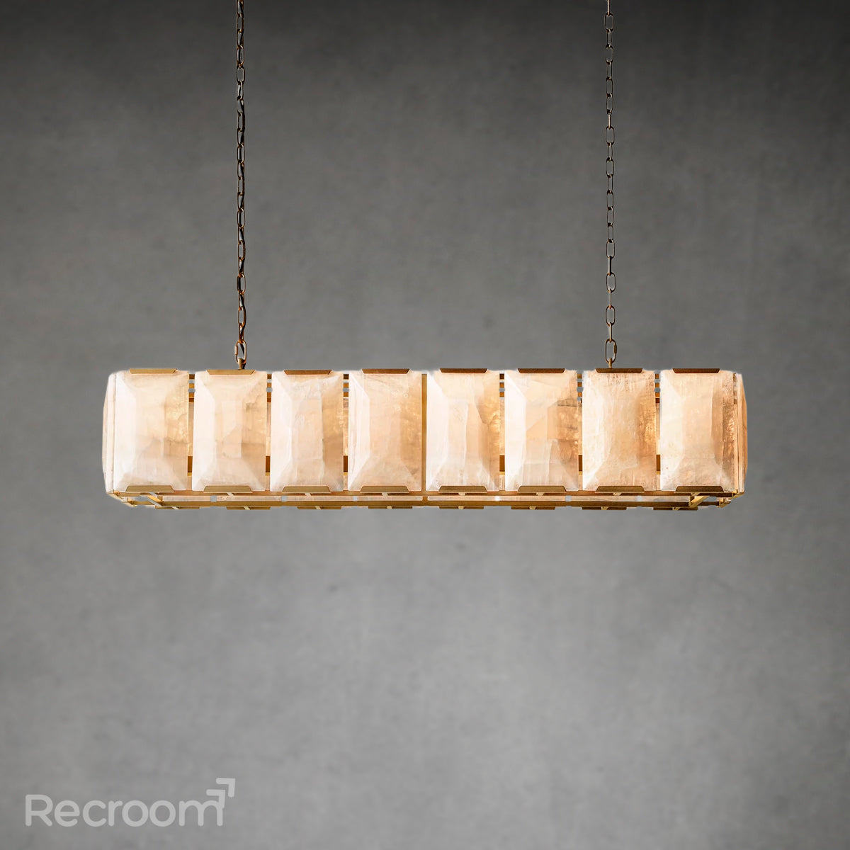 Harllow Calcite Rectangular Chandelier 54"