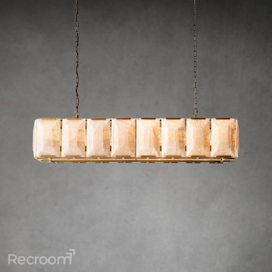 Harllow Calcite Rectangular Chandelier 54"