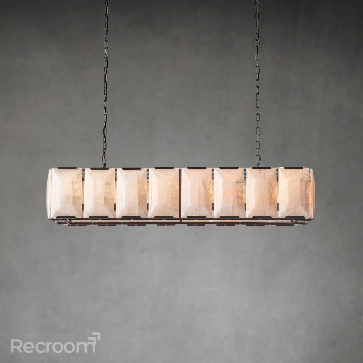 Harllow Calcite Rectangular Chandelier 54"