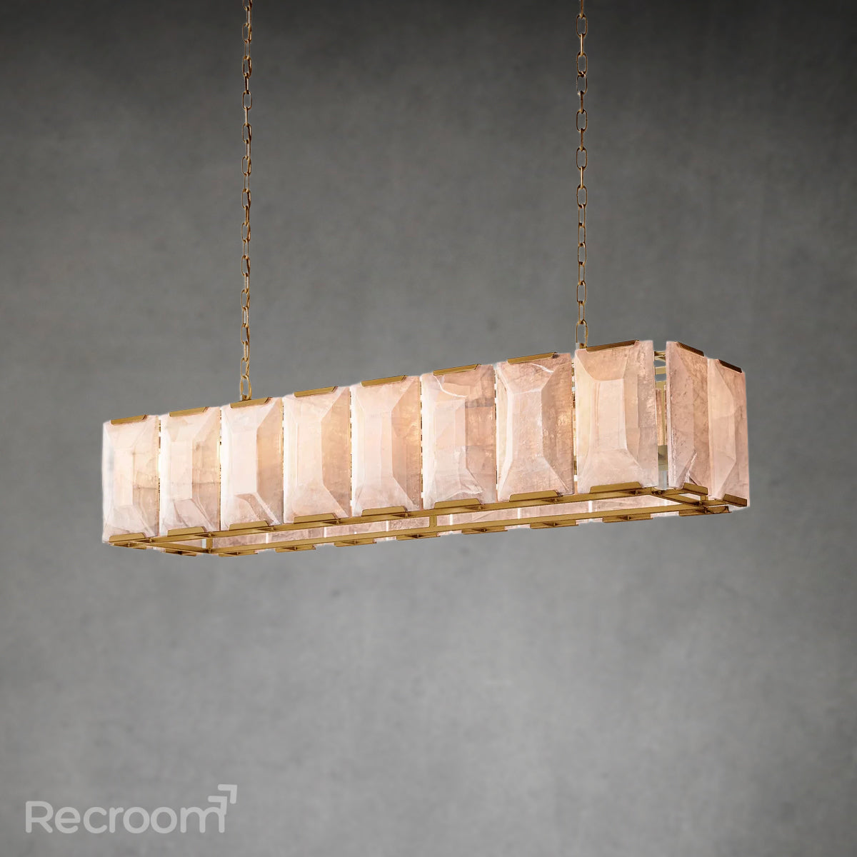 Harllow Calcite Rectangular Chandelier 54"