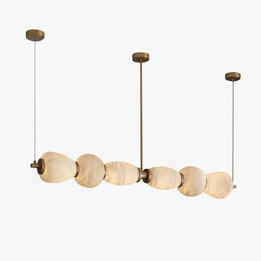 Alabaster Pebble Linear Chandelier