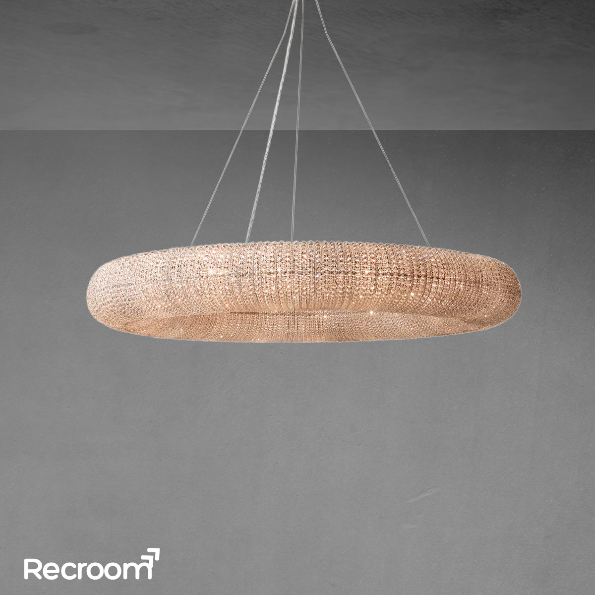 Cristal Hallo Round LED Chandelier 59"