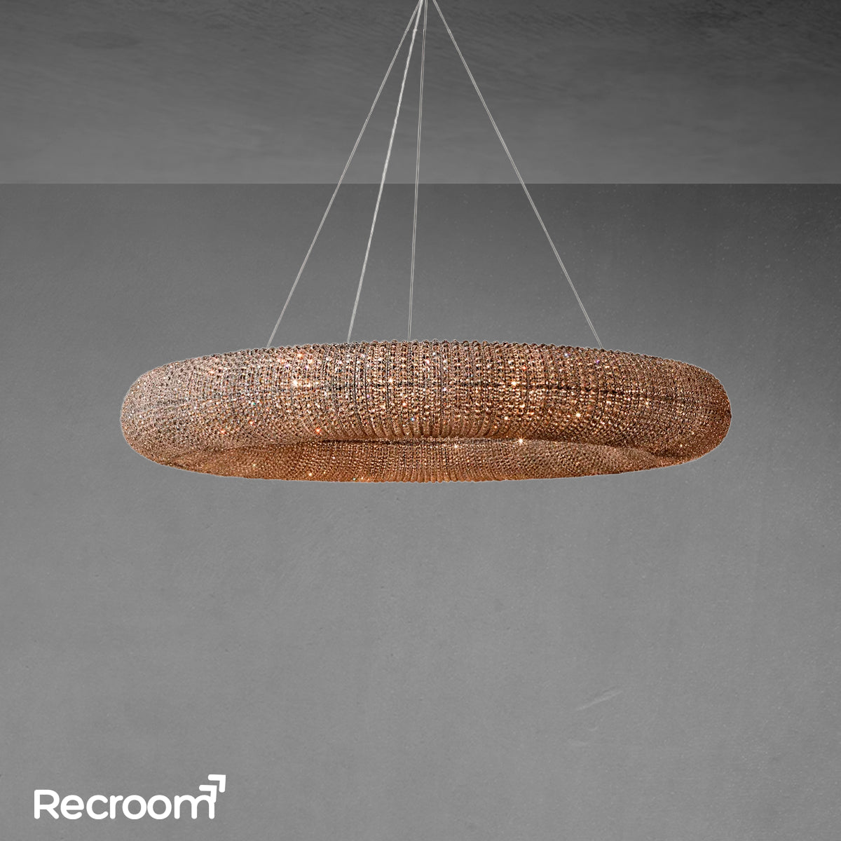 Cristal Hallo Round LED Chandelier 59"