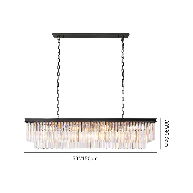 Odean Rectangle Chandelier 40" 49" 59" 72" 2-Layers