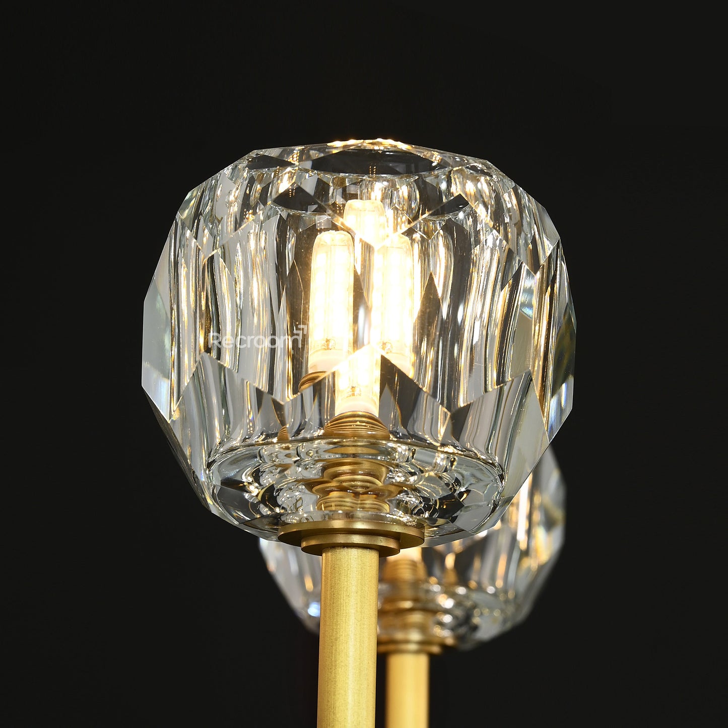 Boulew Crystal Glass Double Linear Chandelier 60"