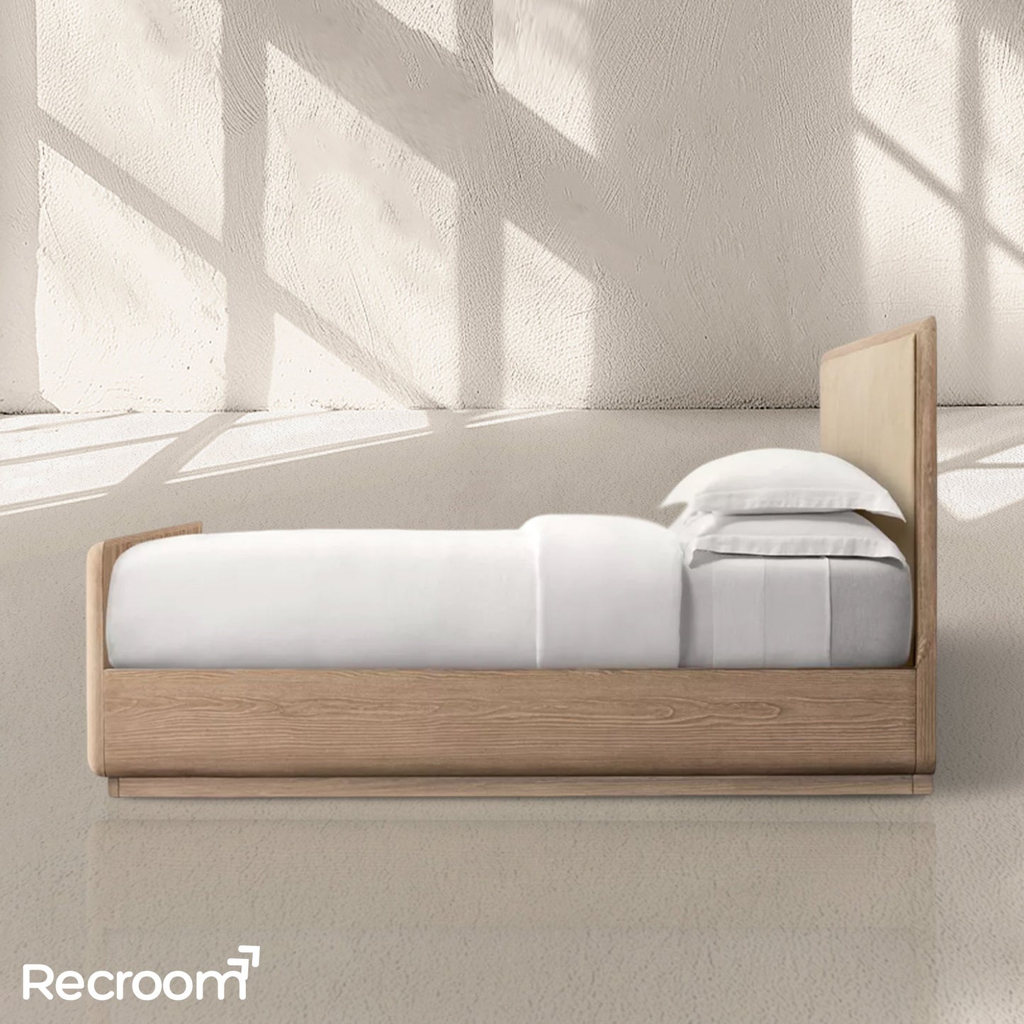 Cira Leather Panel Bed with Footboard