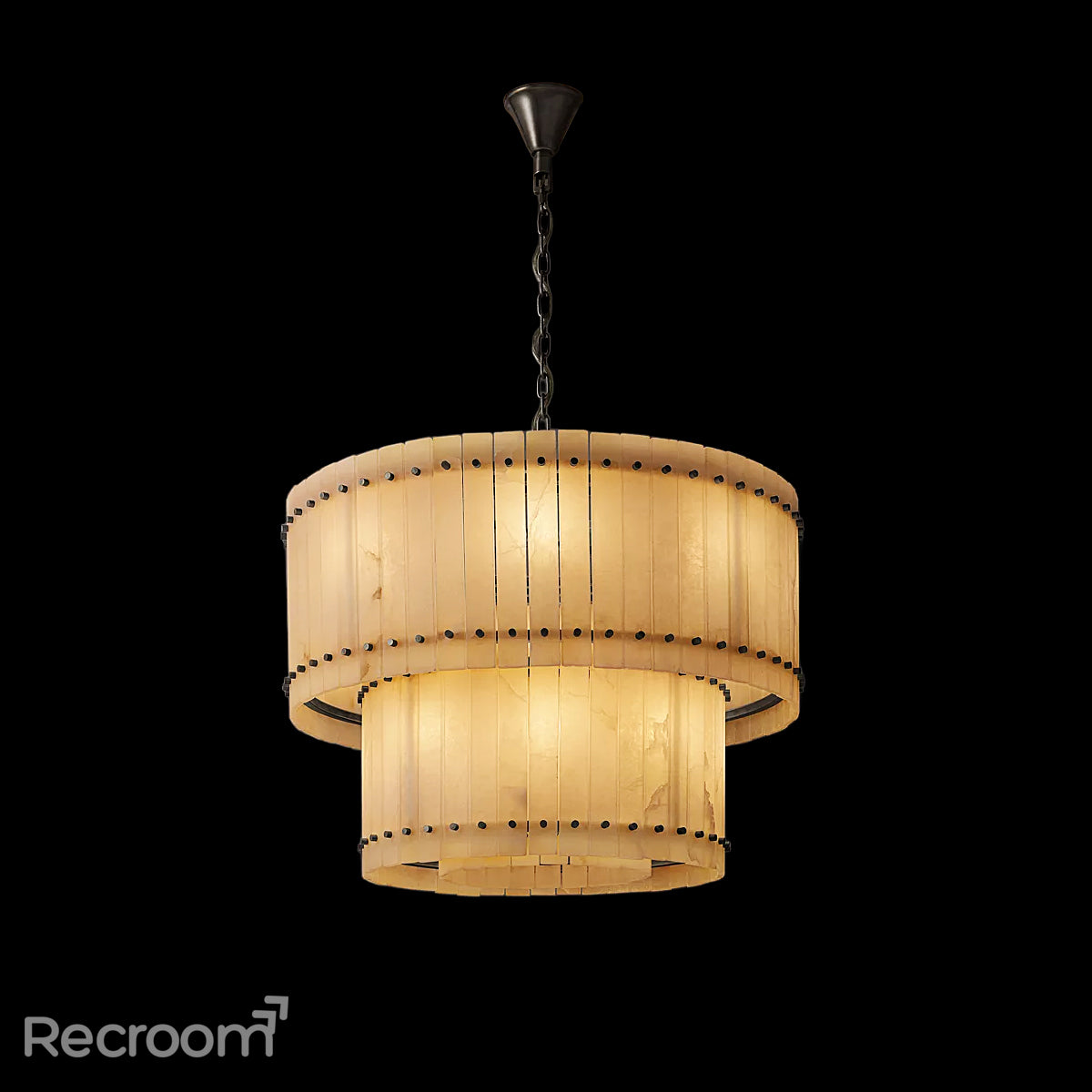 San Marconer Alabaster Round Tiered Chandelier 48"