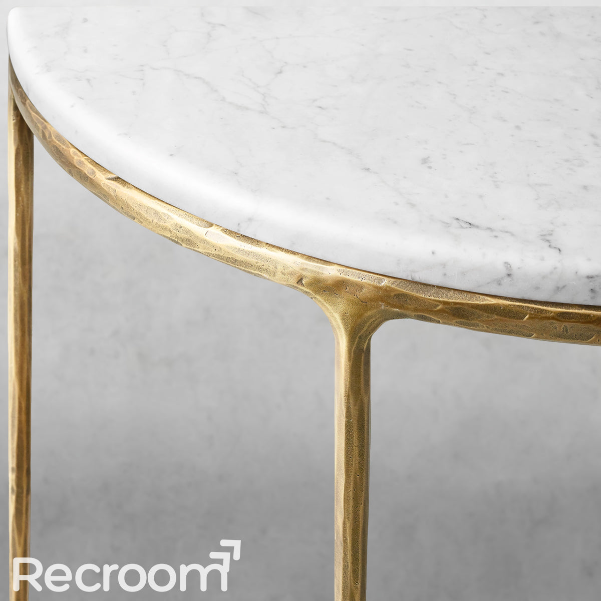 Thaddeo Marble Demilune Console Table