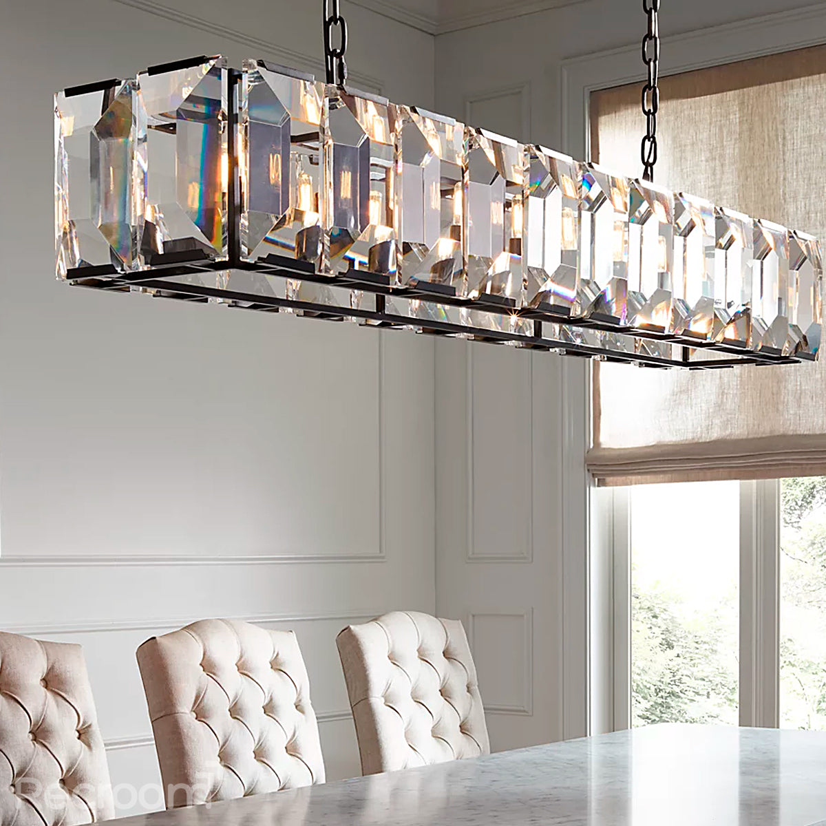 Harllow Multi Crystal Rectangular Chandelier 42“ 54” 62“ 74”
