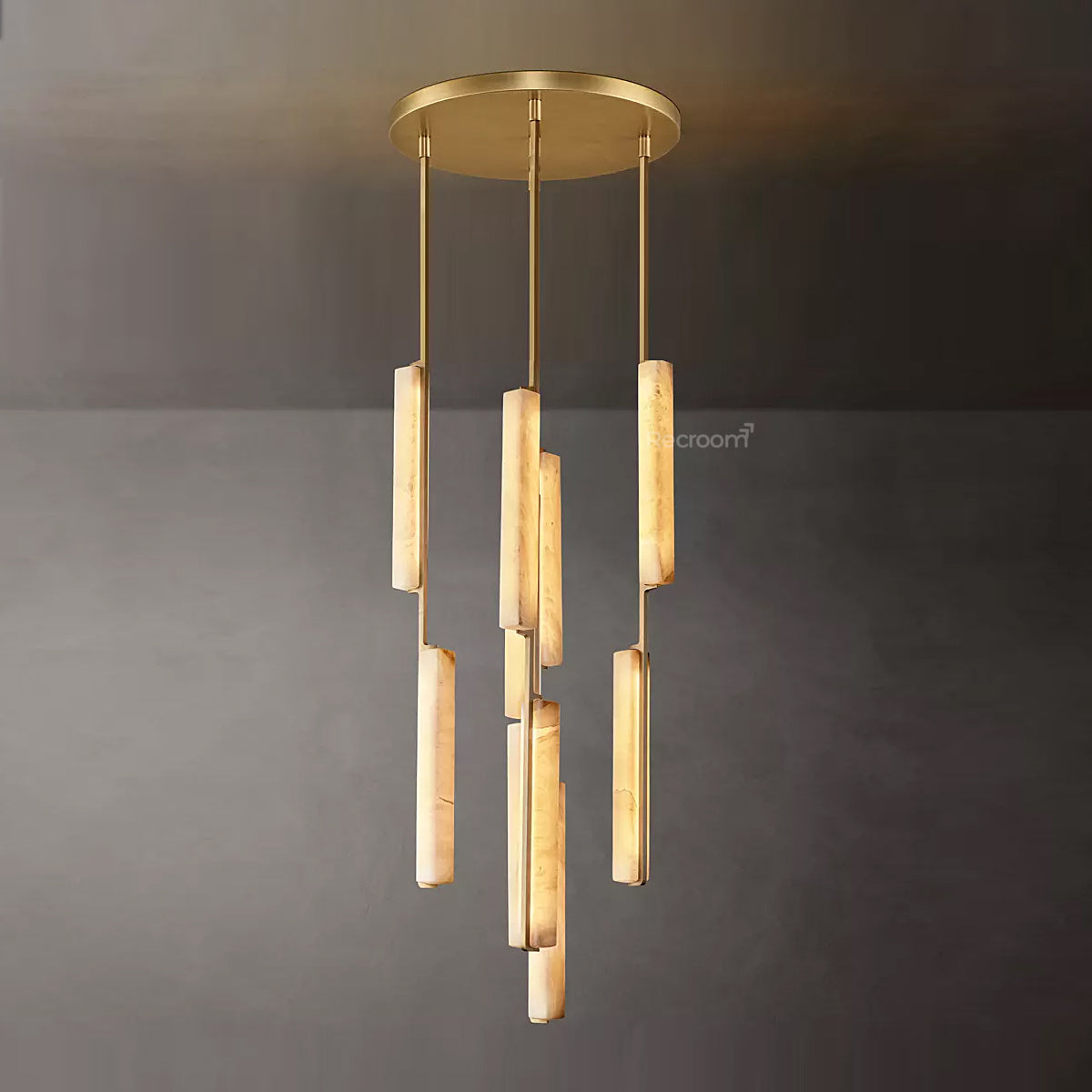 Auduben Alabaster Round Chandelier 24"