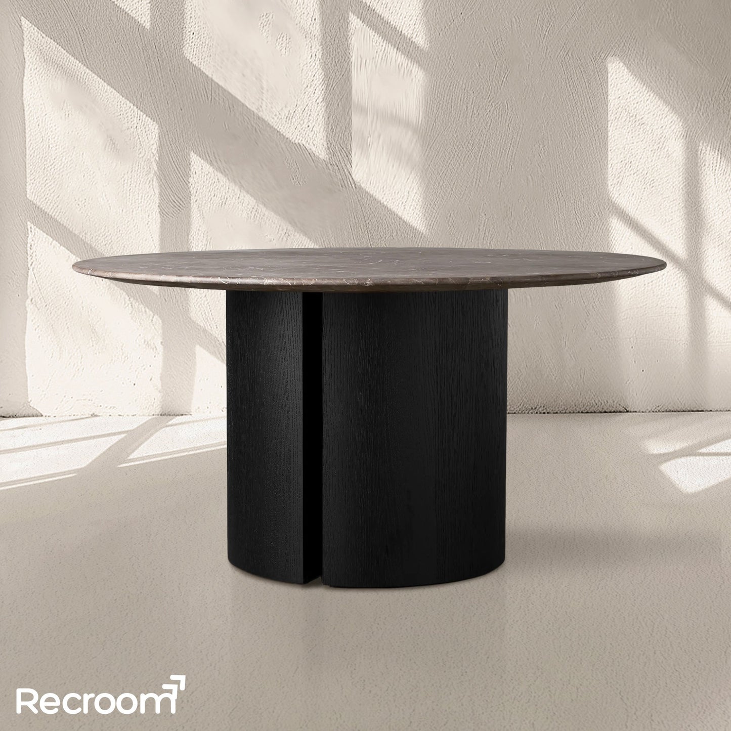 San Germani Round Stone Dining Table with Dauphine Base