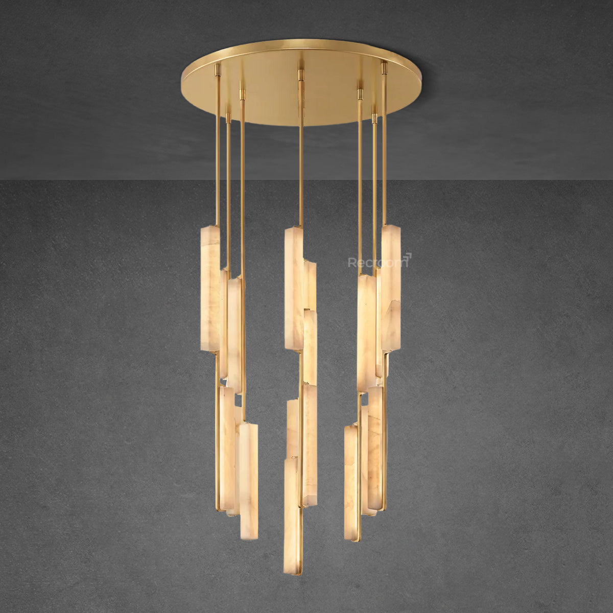 Auduben Alabaster Round Chandelier 40"