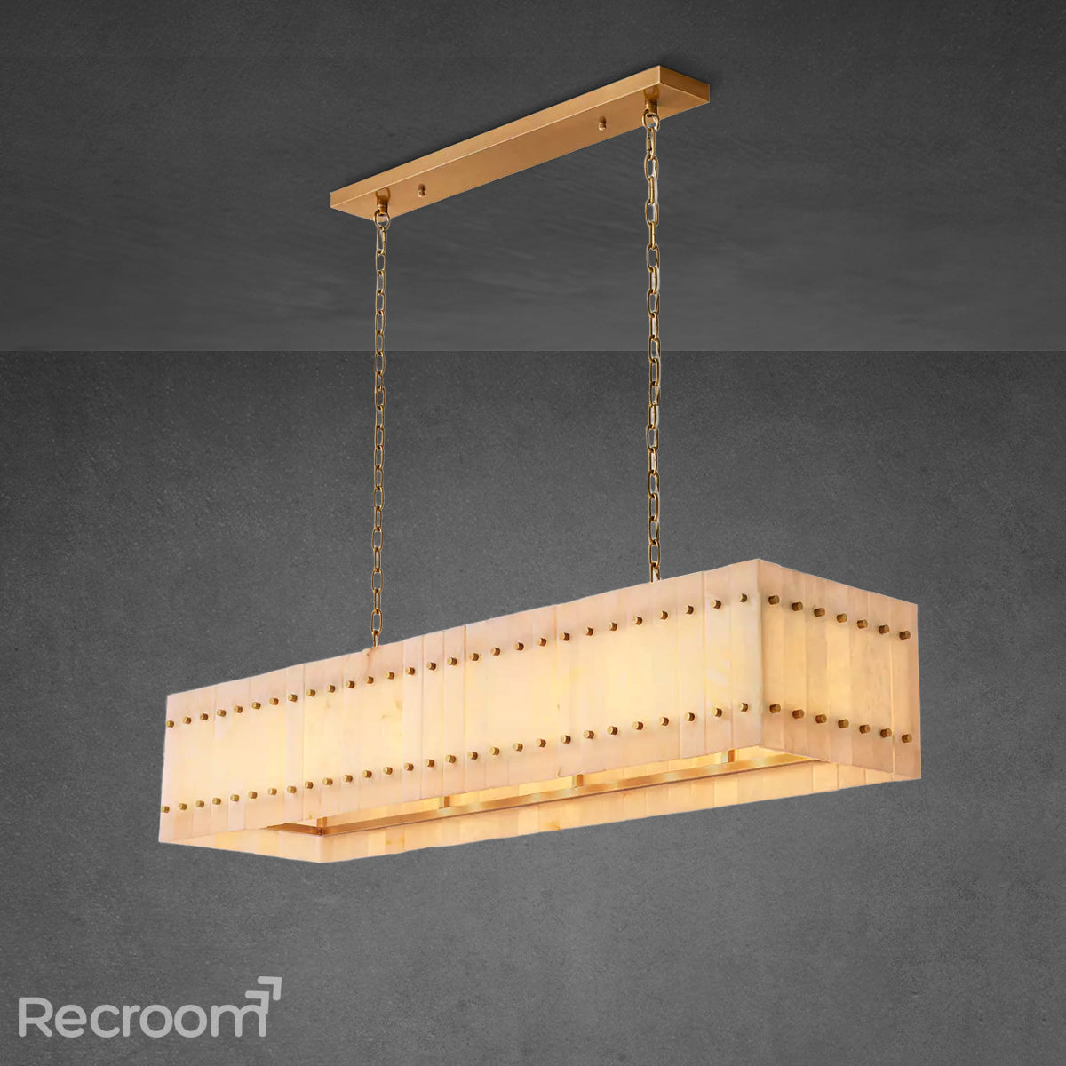 San Marconer Alabaster Linear Chandelier 54''