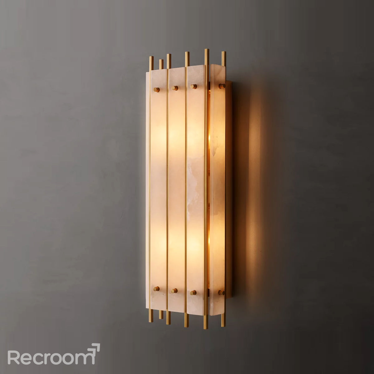 San Marconer Alabaster Grand Rectangular Sconce 26"