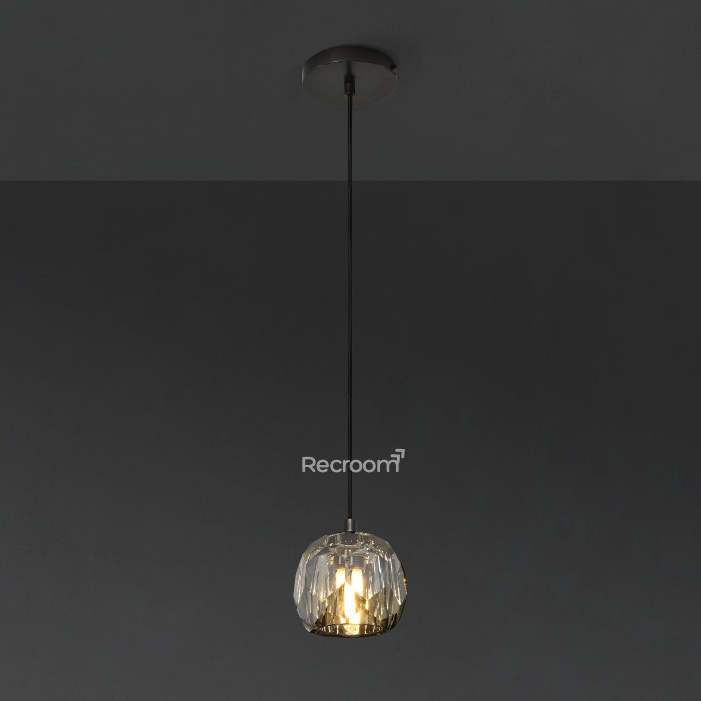 Boulew Crystal Glass Cord Pendant 5"