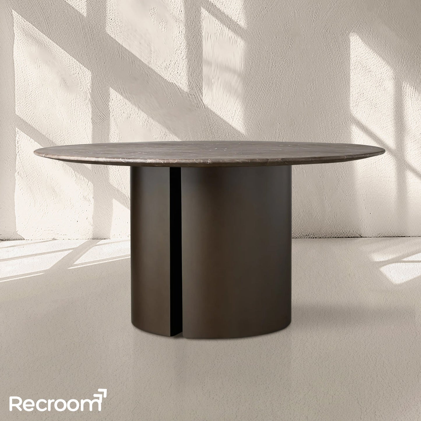 San Germani Round Stone Dining Table with Dauphine Base